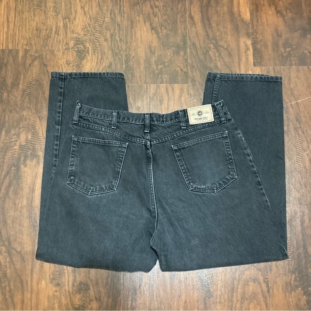 WRANGLER JEANS relaxed denims size 38/32 black Wash GUC Vintage cowboy 90s - Picture 10 of 13